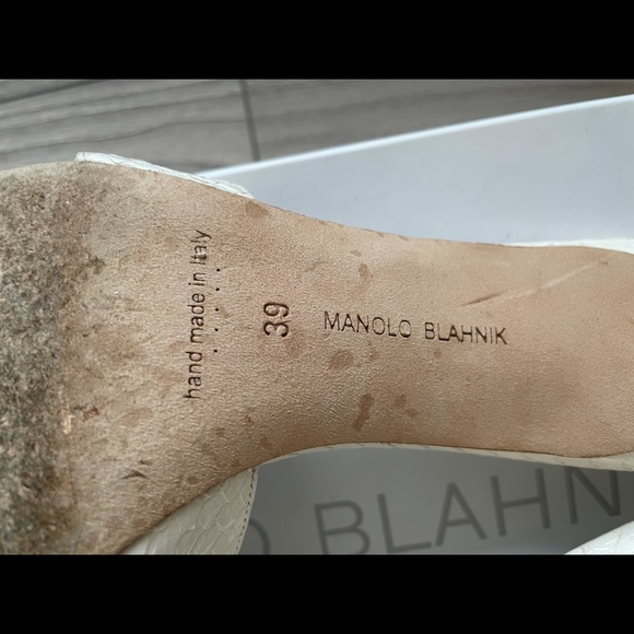 SOLD - Manolo Blahnik lacopo white mule Sandal - Picture 8 of 11